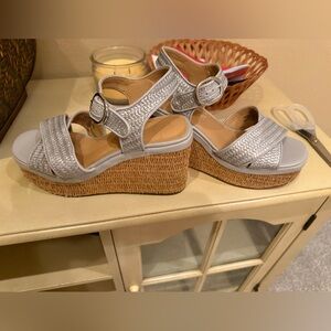Crown Vintage Metallic Silver Wedges
